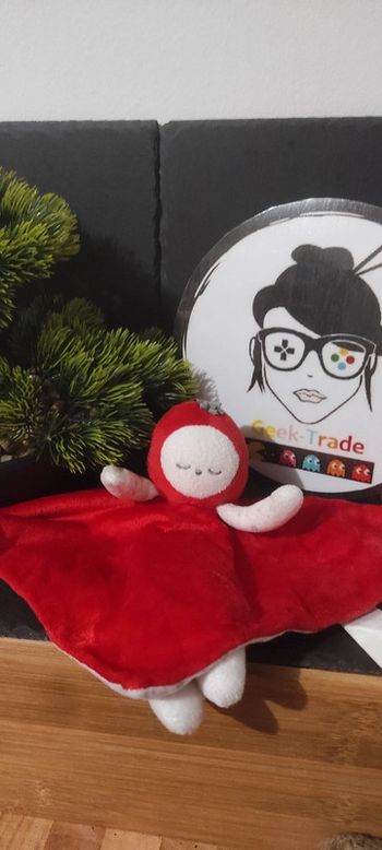 Doudou tomate fraise plat rouge blanc étoiles Obaïbi fraisia okaidi étoile jambe