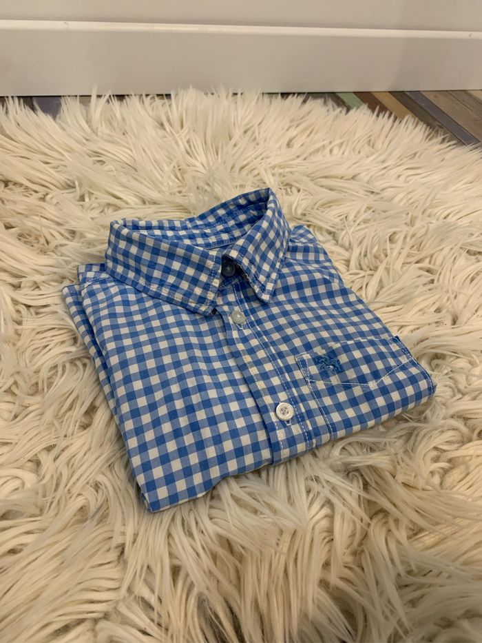 Chemise vichy / carreau blanc et bleu - photo numéro 2