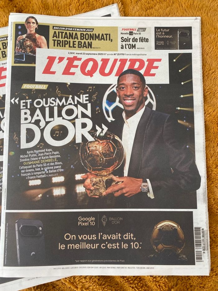 Journal l’équipe “et Ousmane ballon d’or” - photo numéro 4