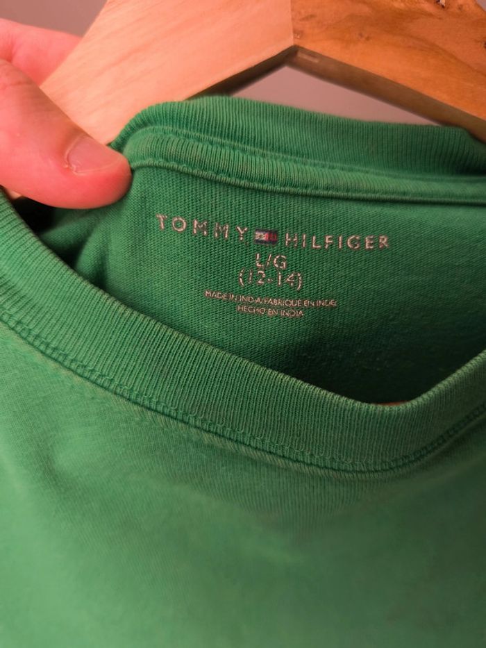 T-shirt Tommy Hilfiger Enfant L 12/14ans Vert - photo numéro 5