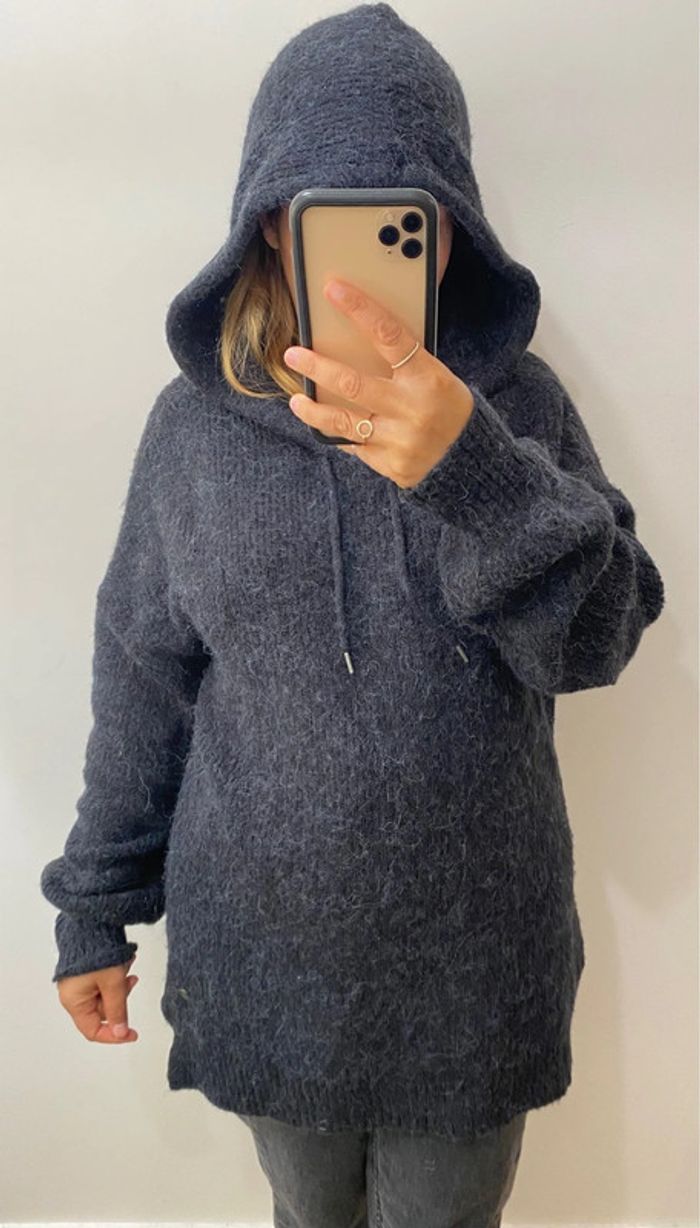 Superbe Pull Doux Long Avec Capuche Taille M - photo numéro 2
