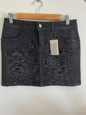 Jupe en jean grise anthracite avec sequins Liu Jo