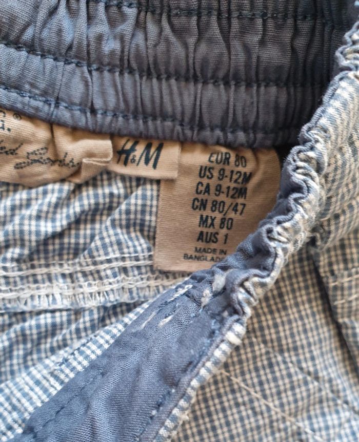 Pantalon fin rayé, transformable en bermuda/short, taille 9-12mois, H&M - photo numéro 5