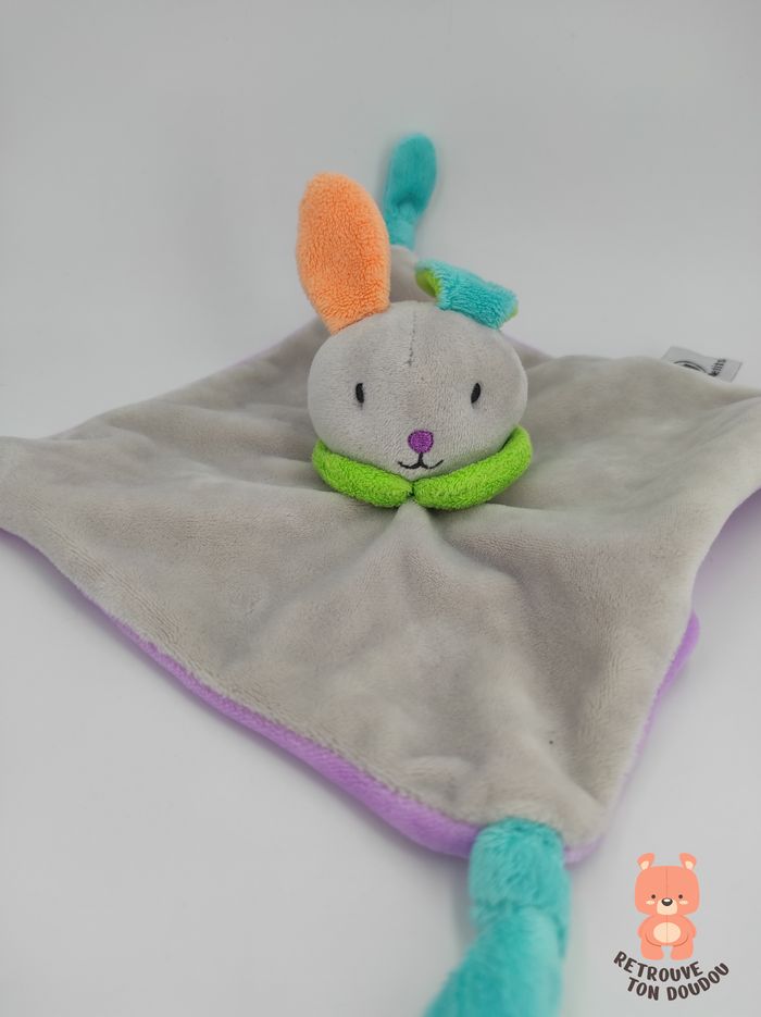 Doudou Plat Lapin Gris U Tout Petits