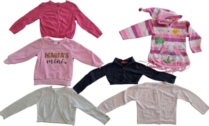 Lot de 6 gilets-pulls fille 3 ans BE