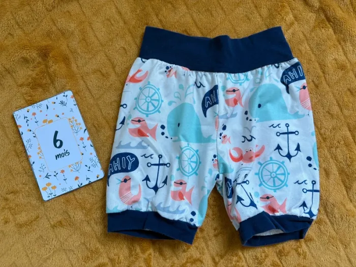 Ensemble bodie manches courtes & short taille 6 mois - photo numéro 4