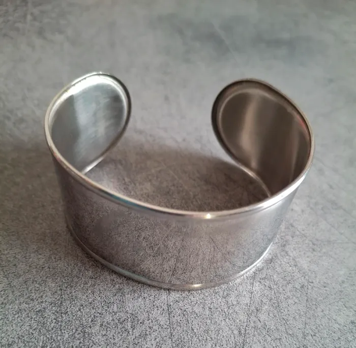 Bracelet jonc large en acier - photo numéro 4