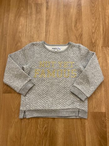 Sweat gris molletonné fille 3/4 ans