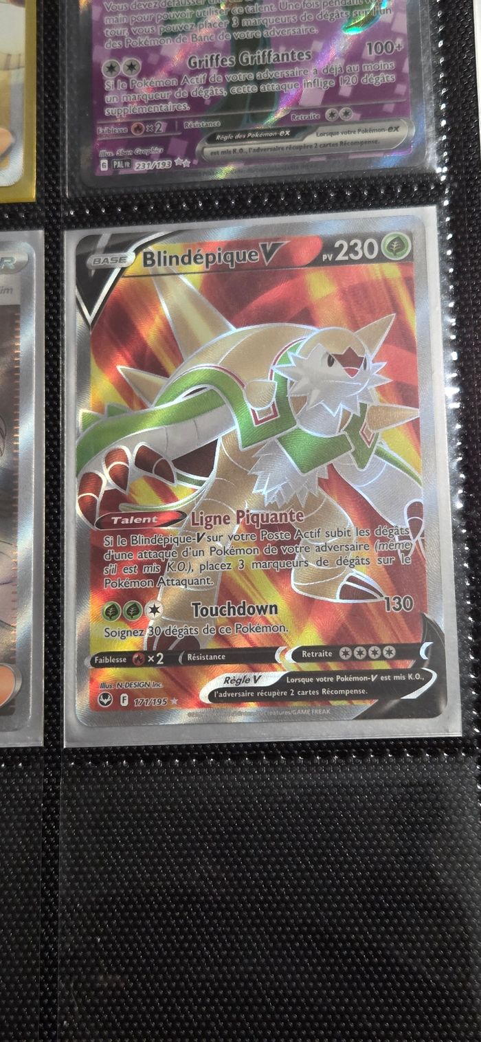 Carte Pokémon Blindépique V 171/195