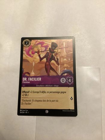 carte disney ravensburger lorcana FR dr facilier méchant 38/204.FR.1  Non foil première édition