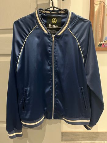 Veste bomber bleu électrique et blanc