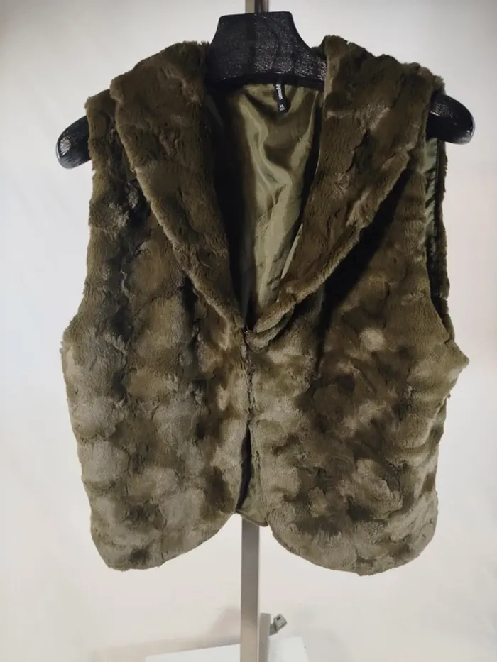 Gilet fausse fourrure Vert kaki Femme XL