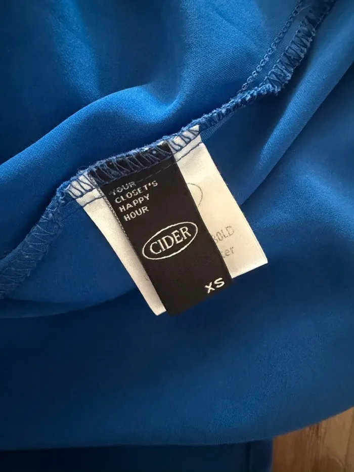 Robe satin bleu Cider - Taille XS - photo numéro 3