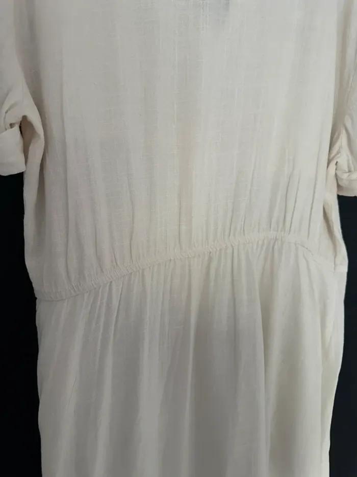Robe chemise blanche en lin Neuve Primark Taille 46 - photo numéro 5