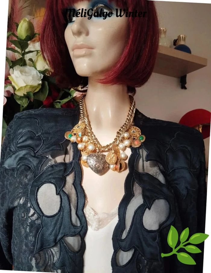 🌹Long Déshabillé/Nuisette Dentelle & Voile Pièce Vintage Natori T38/40🌹 - photo numéro 4