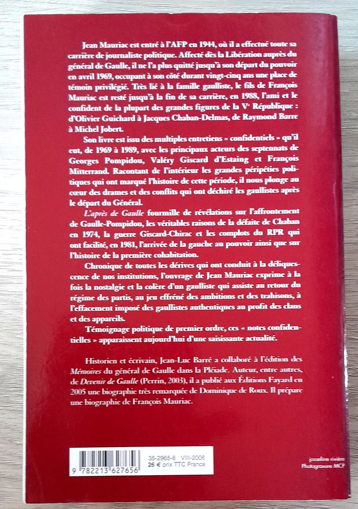 Jean Mauriac - L'après de Gaulle notes confidentielles 1969-1989 - photo numéro 3