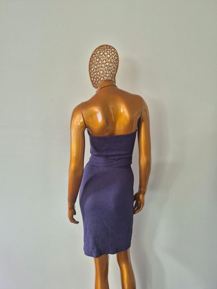 Robe Bustier Violette Avec ceinture à nouer Femme Taille L/40 - photo numéro 2