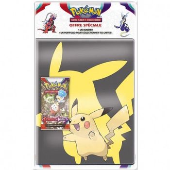 Pack portfolio a4 + booster ev01 écarlate et violet pokémon classeur range carte