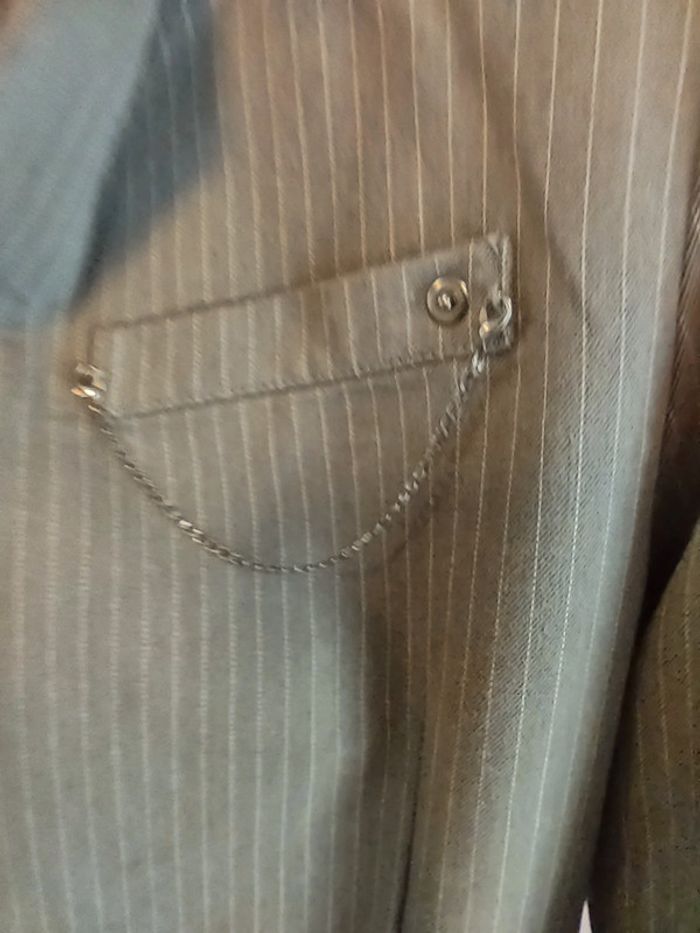 Veste classique et rock à rayures grises DDP - photo numéro 7