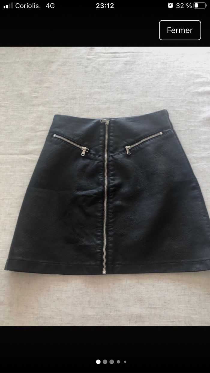 Jupe noir effet cuir