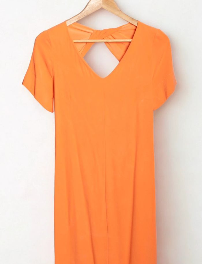 Robe orange Sandro Paris – dos ouvert, taille 36 - photo numéro 3