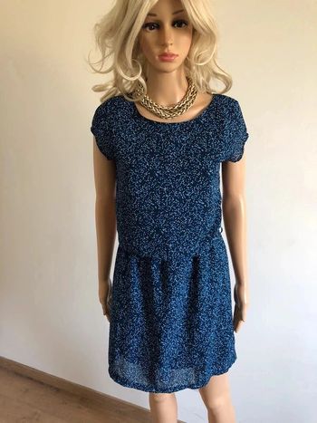 Robe bleue à pois et à manches courtes LolaLiza taille française 38 TBE
