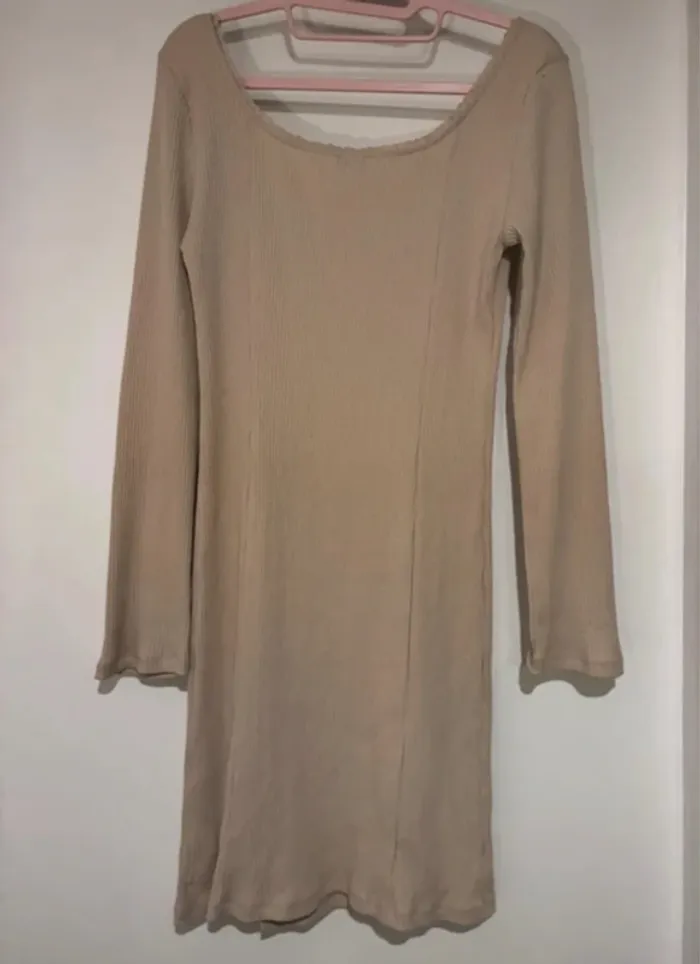 Robe beige côtelée Pimkie - Taille L - photo numéro 6