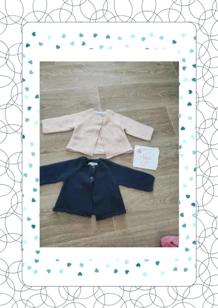 2 boléros 3 mois / 2 maglioncini 3 mesi