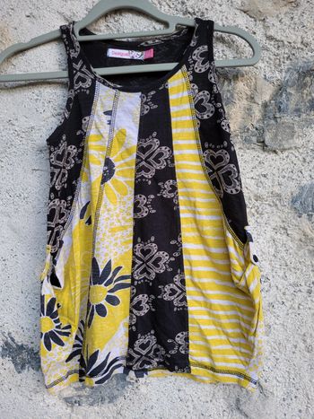 Superbe robe/tunique Desigual 5/6 ans, noir et jaune