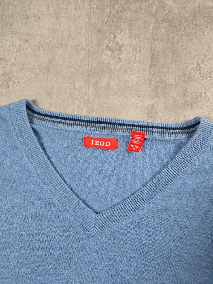 Pull léger col V IZOD bleu taille XL - photo numéro 5