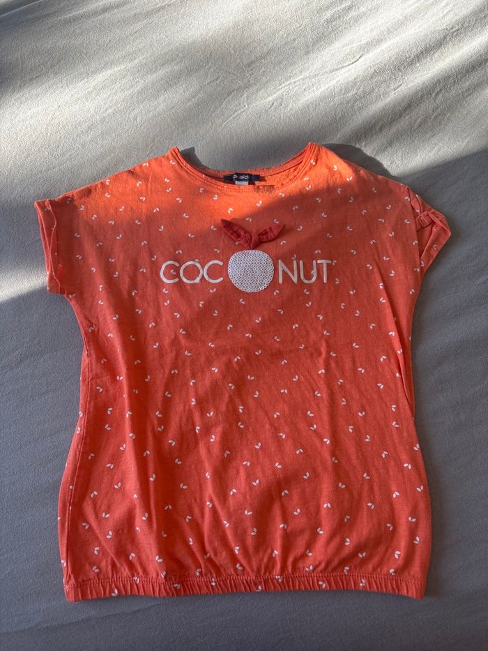 T-shirt fille 10 ans orange Okaidi