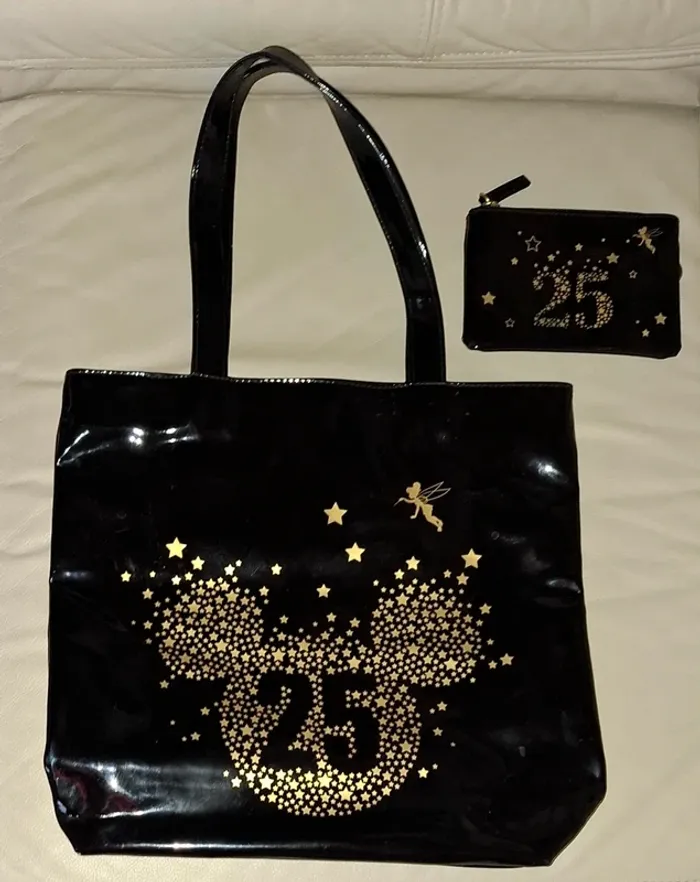 Sac cabas et pochette 25 ieme Anniversaire Mickey et fée
clochette et etoiles -Disneyland Paris - photo numéro 2