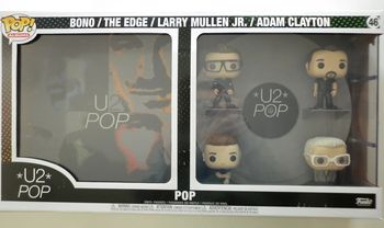 U2 Bono, The Edge, Larry Mullen Jr. et Adam Clayton + vinyle Figurine Pop N°46 format géante