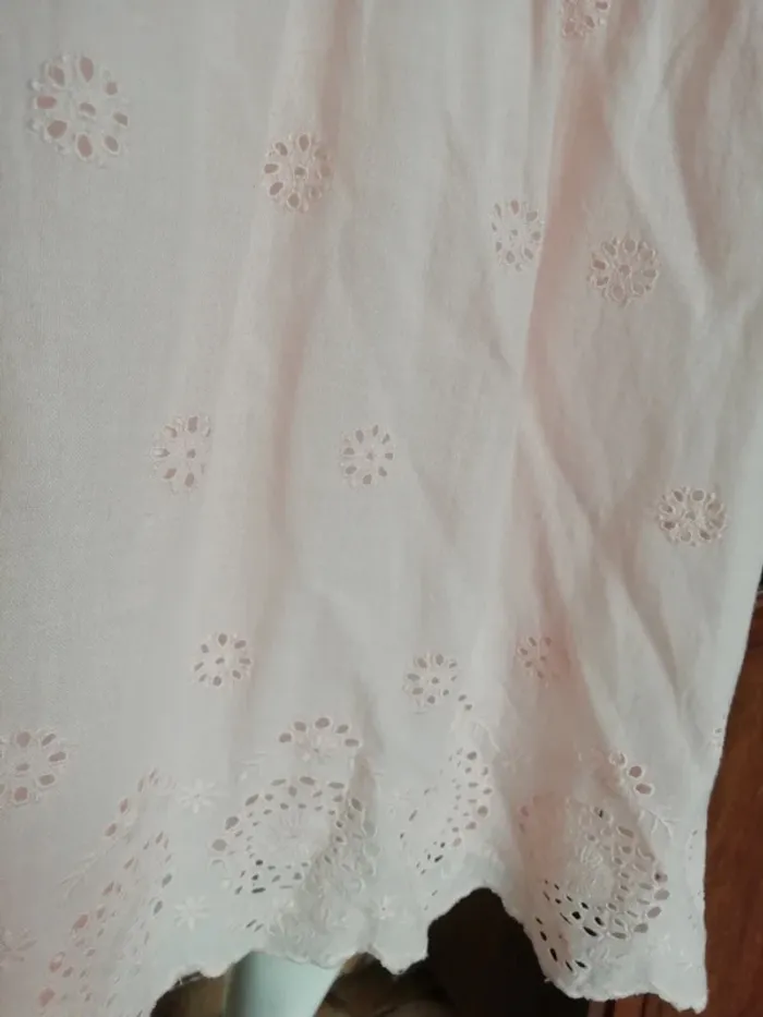 Tunique top Vero moda rose pale poudré powder pink mori shabby country core dentelle lace - photo numéro 2