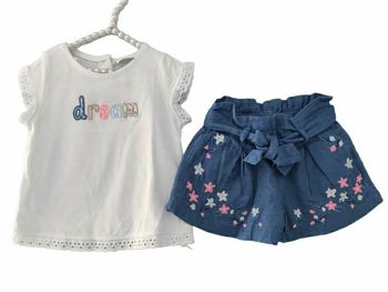 9 mois bébé fille ensemble été Tape à l'oeil Teeshirt et short