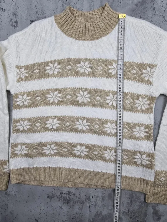 Pull motifs flocons Tommy Hilfiger – Taille XS Femme (mesures en photos) - photo numéro 6