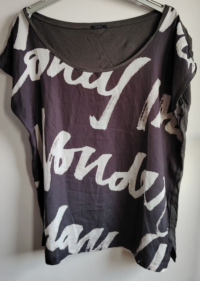 T-shirt oversize gris à message – IKKS
