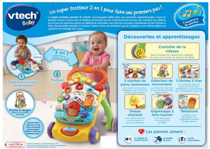 Trotteur pousseur Vtech - photo numéro 6