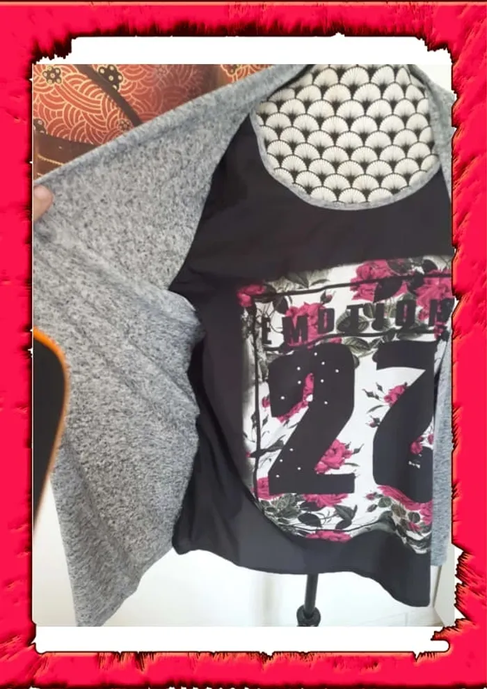 Gilet manche 3/4 et tshirt 2 en 1 taille XL MS Mode - photo numéro 2