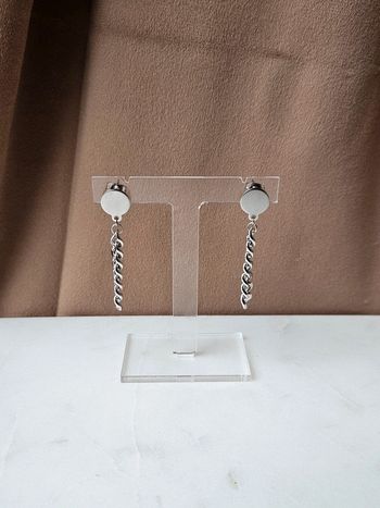 🔅 boucles d'oreilles chaîne argenté