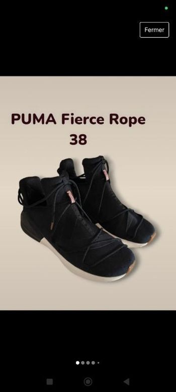💐  Baskets Puma Fierce Rope pointure 38 Irait pour femme ou fille    État vraiment impeccable
