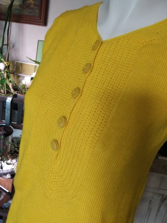 Robe printemps été jaune yellow vintage fait main retro - photo numéro 2