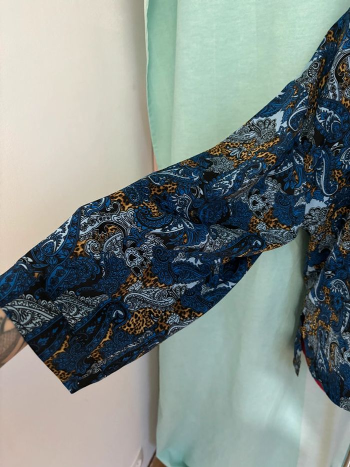 Chemise fluide vintage motif paisley dans les tons bleus 44/46 - photo numéro 4