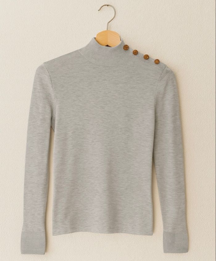 Pull gris col montant