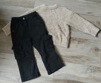Ensemble pull doré et pantalon coupe Cargo taille 4 ans