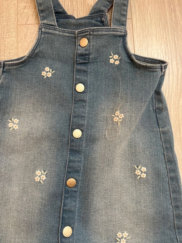 Robe tablier en jean bébé fille 9-12 mois - photo numéro 3