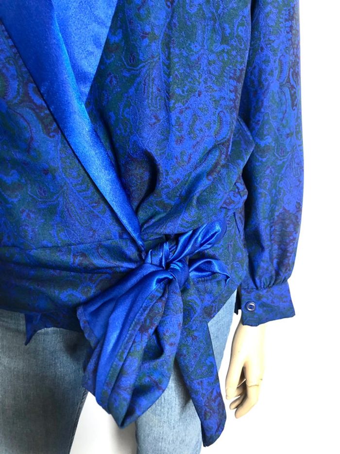 Magnifique blouse vintage satinée style cache coeur taille 42/44 ou autre voir mesures - photo numéro 6