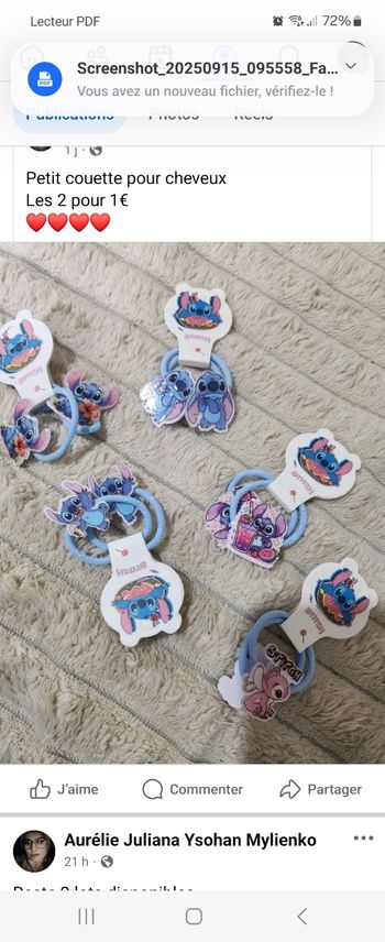 Lot de 5  petite couette stitch