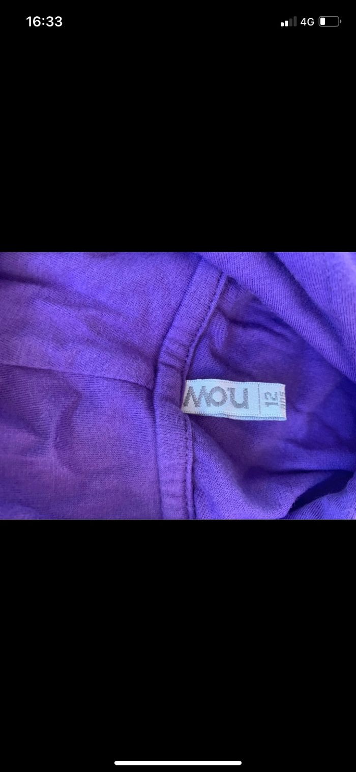 Te shirt ML violet 12 ans - photo numéro 2