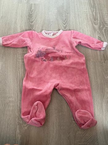 Pyjama grenouillere petit bateau fille rose 6 mois 67 cm